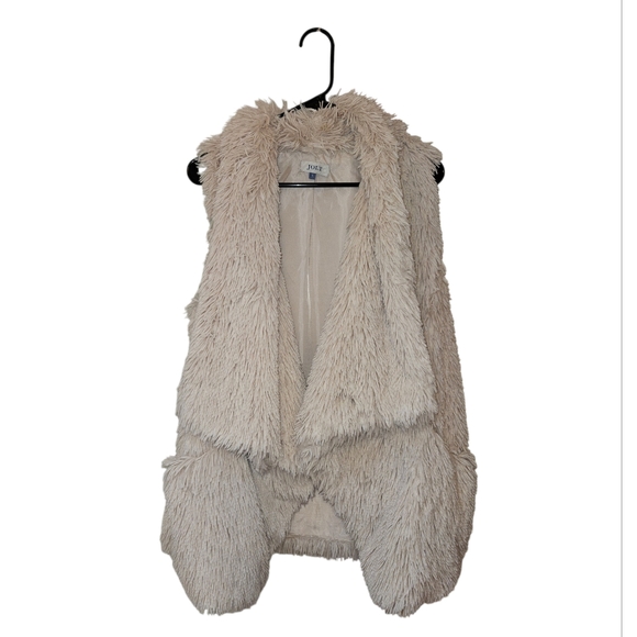 Nwot Jolt Faux Fur Open Vest Tan Women's Large - Picture 4 of 6